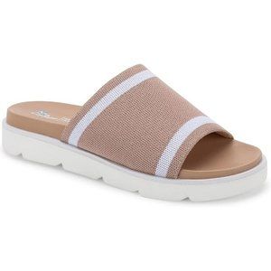 Aqua College Women's Katalina Waterproof Pool Slide Sandal Blush Knit Size 8M